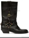 Isabel Marant Knee-high Leather Boots With Buckle Detail In Black