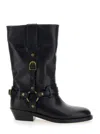 Isabel Marant Knee-high Leather Boots With Buckle Detail In Black