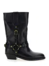 Isabel Marant Women Heiko Leather Boots With Straps In Multicolor