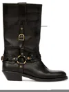 Isabel Marant Knee-high Leather Boots With Buckle Detail In Black