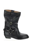 Isabel Marant Heiko Leather Boots With Straps In Black