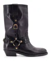 Isabel Marant Women Heiko Leather Boots With Straps In Black