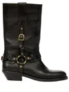 Isabel Marant Knee-high Leather Boots With Buckle Detail In Black