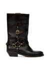 Isabel Marant Knee-high Leather Boots With Buckle Detail In Black