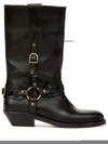 Isabel Marant Knee-high Leather Boots With Buckle Detail In Black