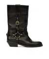 Isabel Marant Knee-high Leather Boots With Buckle Detail In Black
