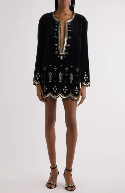ISABEL MARANT ISABEL MARANT HELENE EMBELLISHED LONG SLEEVE MINIDRESS