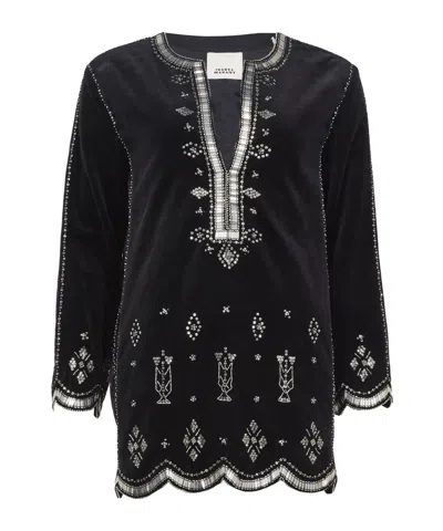 Isabel Marant Helene Long-sleeved Dress In Black