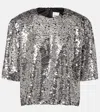 Isabel Marant Helga Sequined Top In Gray