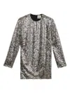 Isabel Marant Heliane Embellished Tulle Mini Dress In Metallic