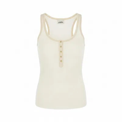 Isabel Marant 'helma' Ribbed Silk Tank Top In Neutral