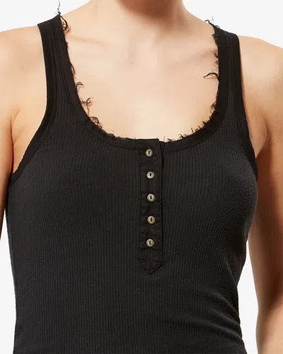 Isabel Marant Helma Button-fastening T-shirt In Black