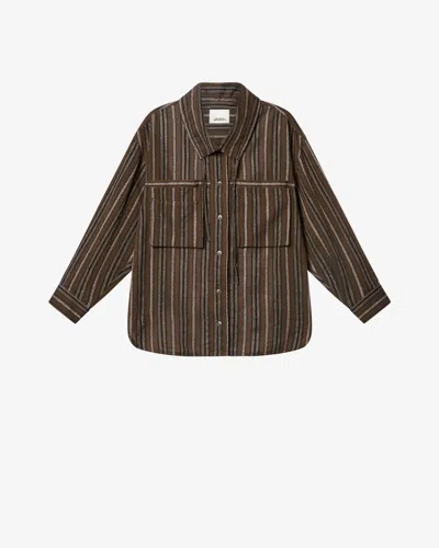 Isabel Marant Chelia Striped Shirt In Brown