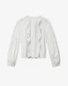 Isabel Marant Cubraly Lace-trimmed Ruffled Pintucked Cotton-poplin Blouse In White