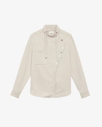 Isabel Marant Tess Asymmetrical Button-detail Shirt In Neutral