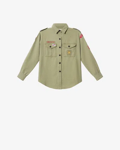 Isabel Marant Umberta Buttoned Patch-pocket Shirt In Green