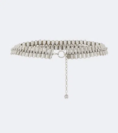 Isabel Marant Herese Embellished Chain Belt In Silver