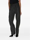Isabel Marant Herringbone-pattern Elastic-waist Trousers In Gray