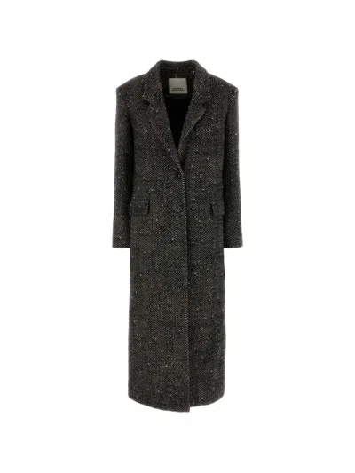 Isabel Marant Herringbone-pattern Ealine Coat In Multi