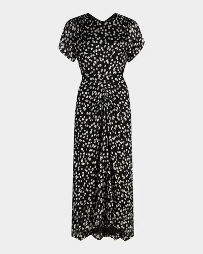 Isabel Marant Herva Floral Cinched Midi Dress In Multi