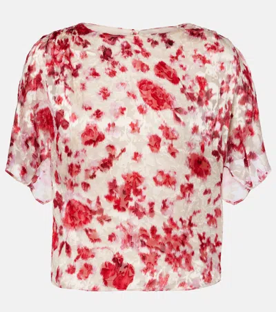 Isabel Marant Hervane Floral Jacquard Top In Multi