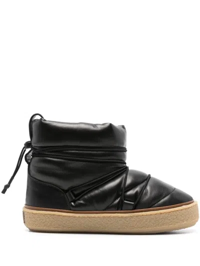 Isabel Marant Heta Leather Ankle Boots In Black