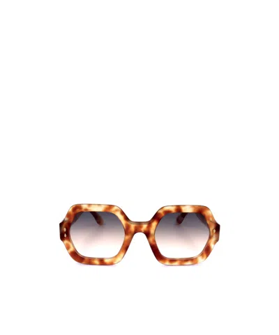 Isabel Marant Hexagonal Frame Sunglasses In Brown
