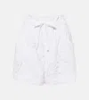 Isabel Marant Hidea Embroidered Paperbag Waist Shorts In White