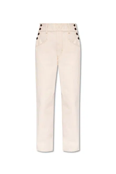 Isabel Marant Jordy Elastic Waistband Loose Pants In Beige