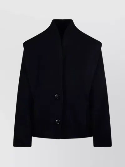 Isabel Marant High Collar Long Sleeve Coat In Black