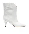 Isabel Marant Dythey Leather Western Boot In White