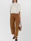 Isabel Marant High Neck Lace Top With Keyhole Back In Brown
