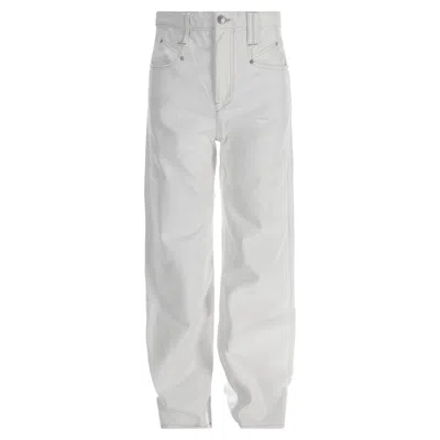 Isabel Marant High-rise Baggy Jeans In White Cotton In Gray