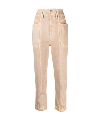 Isabel Marant High-rise Cropped Trousers In Nude