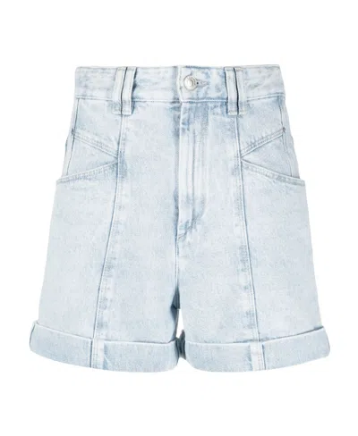 Isabel Marant High-rise Denim Shorts In White