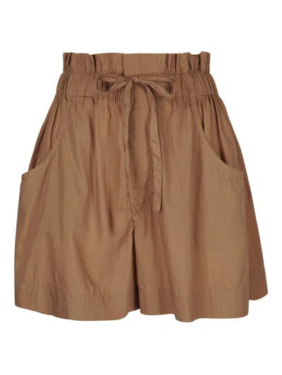 Isabel Marant High-rise Drawstring Shorts In Brown