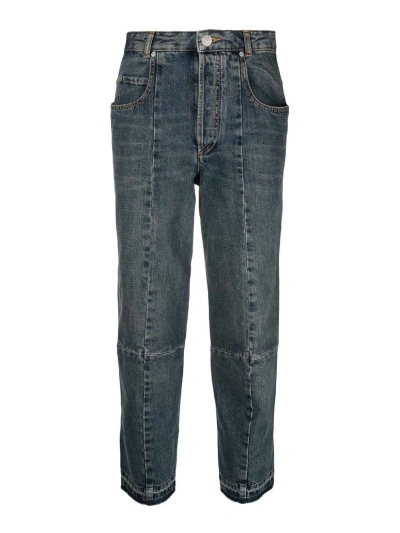 Isabel Marant High-rise Panelled Tapered Jeans In Light Wash