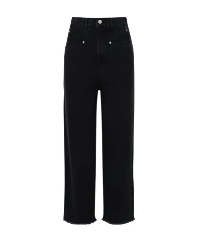 Isabel Marant High-rise Wide-leg Jeans In Black