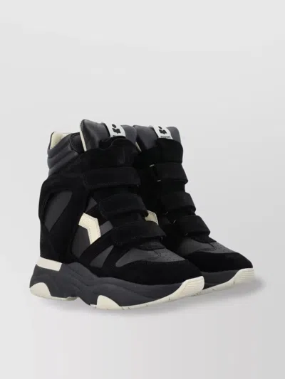 Isabel Marant High Top Hidden Heel Chunky Sole Sneakers In Black