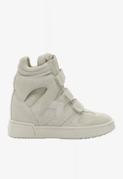 Isabel Marant High-top Leather Sneakers In Gray