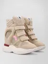 Isabel Marant High Top Sneakers Panel Detailing Contrast Sole In Neutral