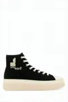 Isabel Marant High-top Sneakers With Bold Logo And Creamy Sole In Multi