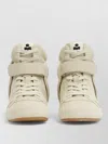 Isabel Marant High Top Suede Sneakers Ankle Length Perforated In Neutral
