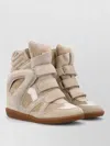 Isabel Marant High Top Wedge Sneaker Suede Perforated In Neutral