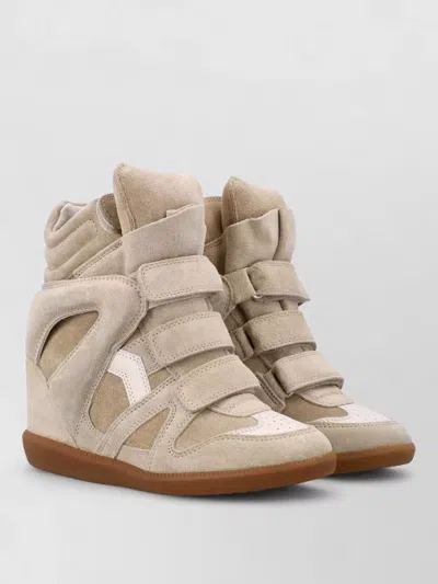ISABEL MARANT HIGH TOP WEDGE SNEAKER SUEDE PERFORATED