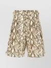 Isabel Marant High Waist Animal Print Bermuda Shorts In Gray