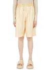 Isabel Marant Laiora Drawstring-waist Bermuda Shorts In Ivory