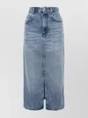 Isabel Marant High Waist Knee-length Skirt Front Slit In Blue