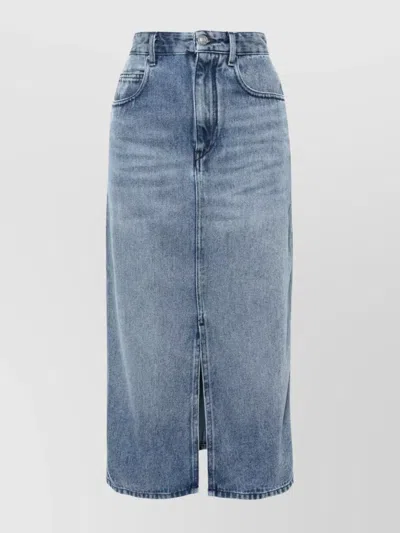 Isabel Marant High Waist Knee-length Skirt Front Slit In Blue