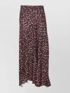 Isabel Marant High Waist Midi Skirt With Split Detail In Purple